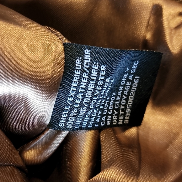 (XXS) le Chateau Metallic Bronze Moto Leather Ruched Zipper Jacket - Picture 9 of 13